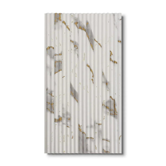 Panou decorativ, riflaj, polimer rigid, Naimeed D7625, Dimensiuni 270x15.2x0.5cm, Alb Royal