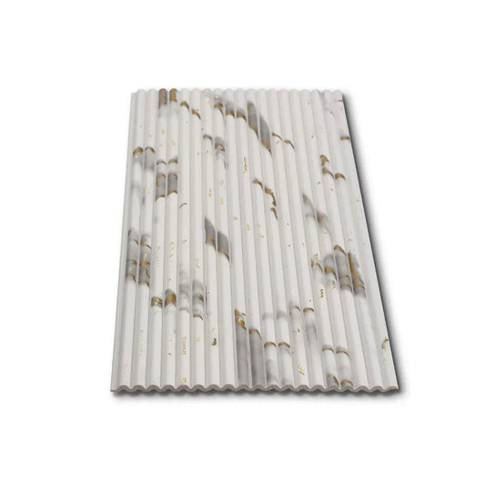 Panou decorativ, riflaj, polimer rigid, Naimeed D7625, Dimensiuni 270x15.2x0.5cm, Alb Royal