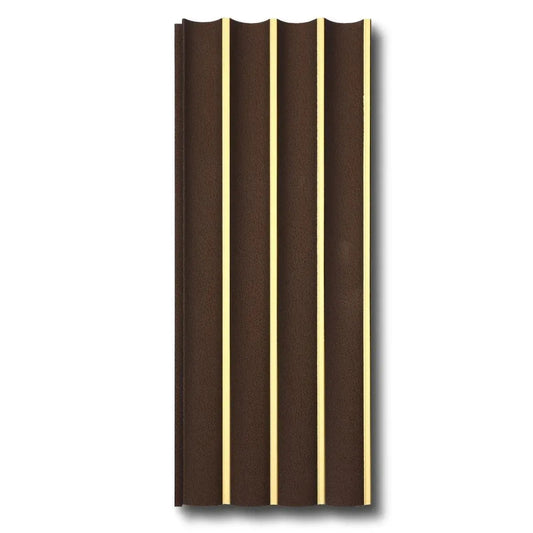 Panou decorativ, riflaj, polimer rigid, Naimeed D7628, Dimensiuni 270x12x1cm, Maro ciocolatiu