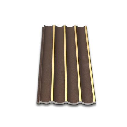 Panou decorativ, riflaj, polimer rigid, Naimeed D7628, Dimensiuni 270x12x1cm, Maro ciocolatiu
