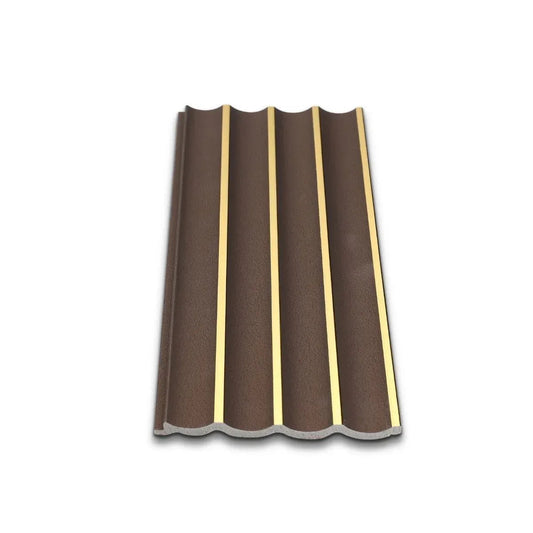 Panou decorativ, riflaj, polimer rigid, Naimeed D7628, Dimensiuni 270x12x1cm, Maro ciocolatiu