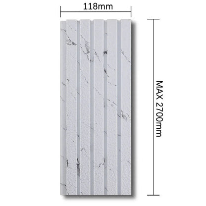 Panou decorativ, riflaj, polimer rigid, Naimeed D7631, Dimensiuni 270x11.8x1.1cm, Alb