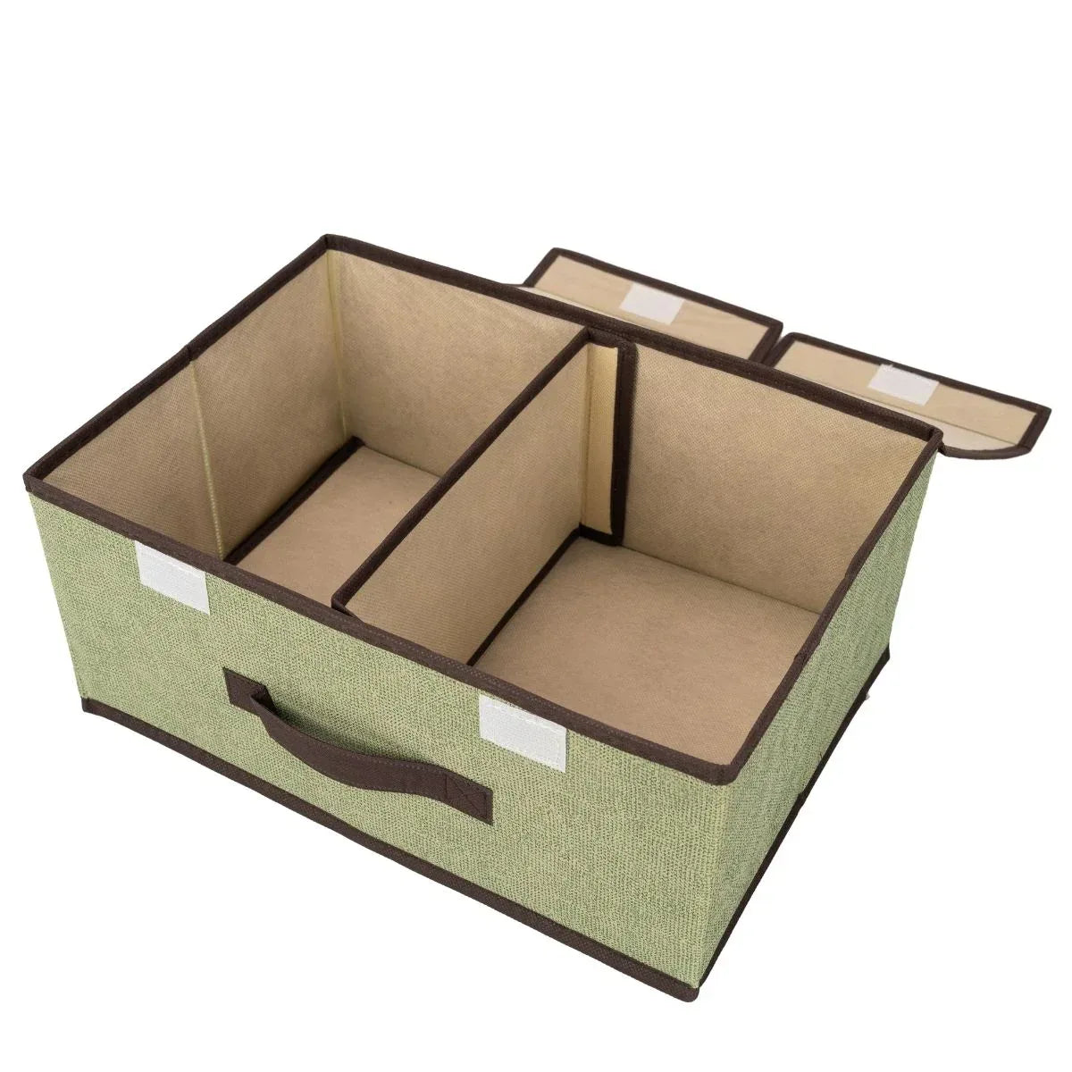 Cutie depozitare din poliester, pliabila, cu dubla acoperire si compartimentare flexibila, Naimeed D7671, dimensiuni 35x25x15cm, verde