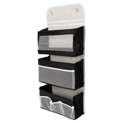 Organizator Suspendat Multifunctional, 7 spatii depozitare, Naimeed D7684, dimensiuni 10x30x70cm, Alb/Negru