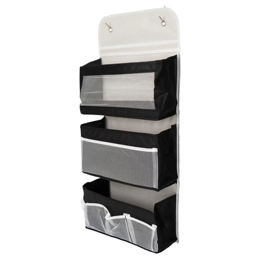 Organizator Suspendat Multifunctional, 7 spatii depozitare, Naimeed D7684, dimensiuni 10x30x70cm, Alb/Negru