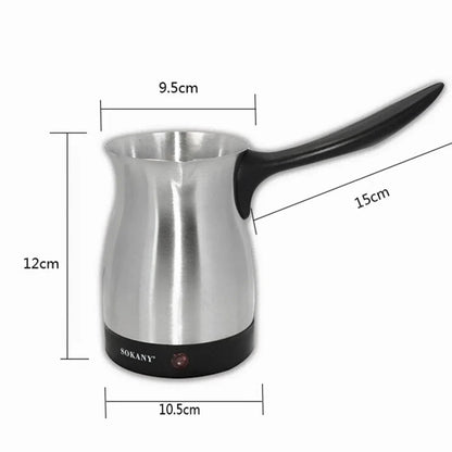 Ibric electric pentru cafea Sokany DC-203 , 800W, 500 ml, baza detasabila, Negru/Inox