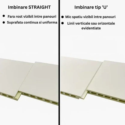 Panou decorativ riflaj WPC, Naimeed D7555, sistem de imbinare straight, aspect rafinat si montaj usor, 260x61.1x0.9cm, gri
