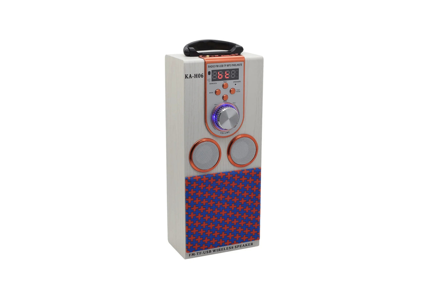 Boxa portabila cu radio si bluetooth KA-G06, Crem / Auriu, 8W, D1318