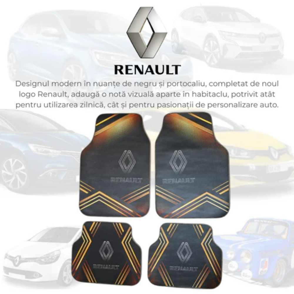 Covorase Universale Renault Clio IV Estate 2012–2019 – Negru/Portocaliu