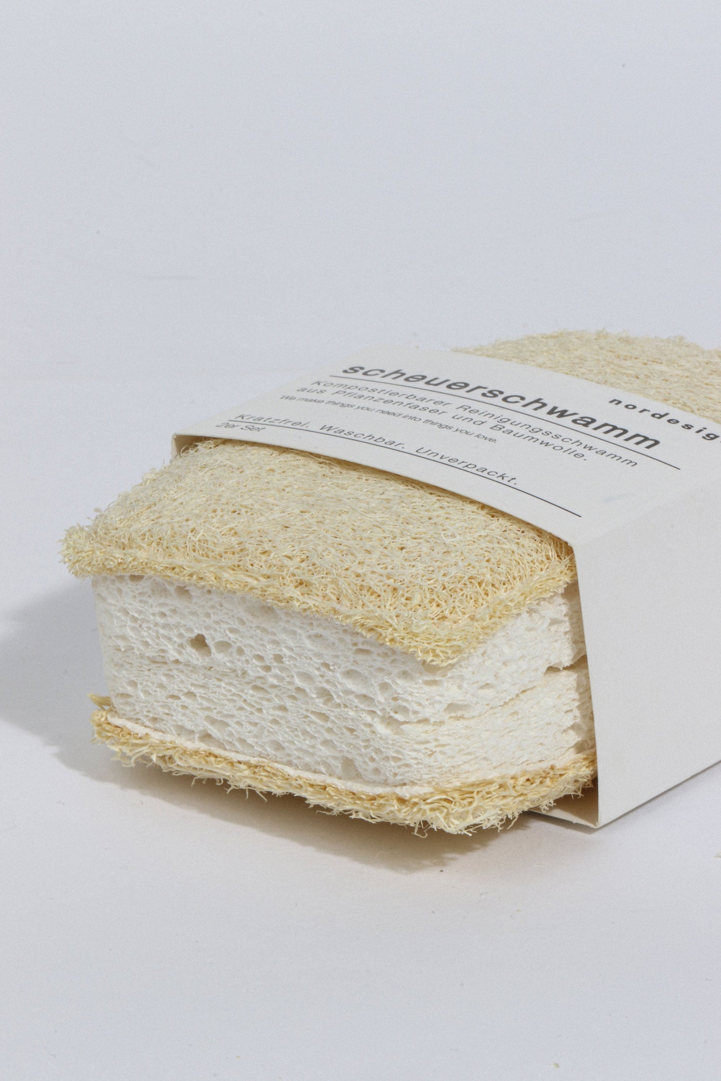 Burete pentru vase din celuloză și fibre de sisal, 100% natural (set 2 buc.)