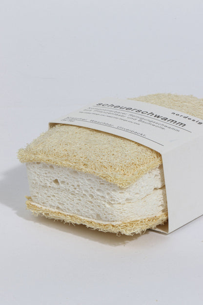 Burete pentru vase din celuloză și fibre de sisal, 100% natural (set 2 buc.)