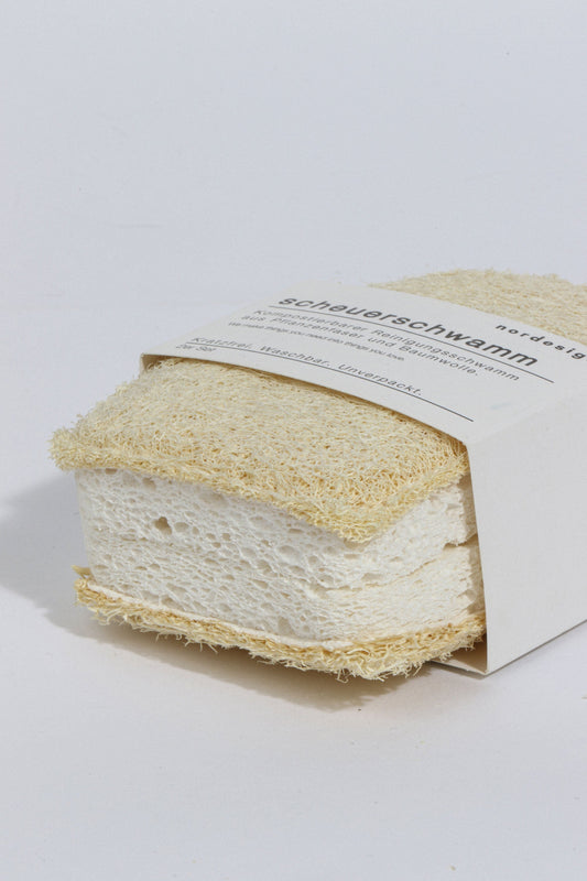 Burete pentru vase din celuloză și fibre de sisal, 100% natural (set 2 buc.)