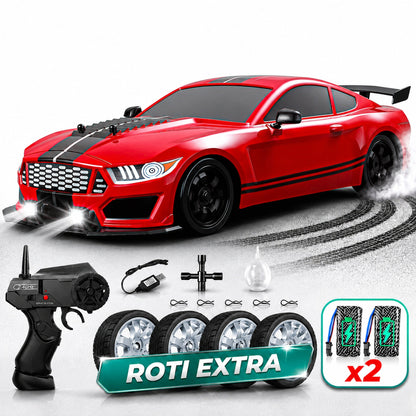 Masina cu telecomanda RC Timebox, 20km/h, 1:16, Drift car, lumini LED, Negru