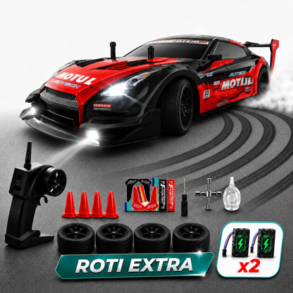 Masina cu telecomanda RC Timebox, 30km/h, 1:16, 4x4, Drift car, Negru/Rosu