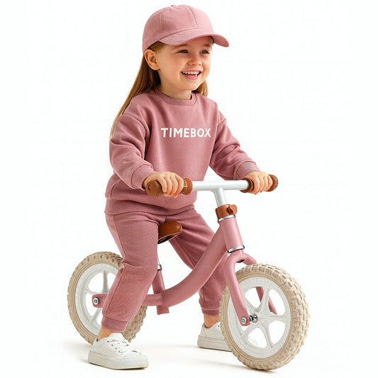 Bicicleta de echilibru Timebox, fara pedale, Roti anti-explozie 12/14 inch, Roz
