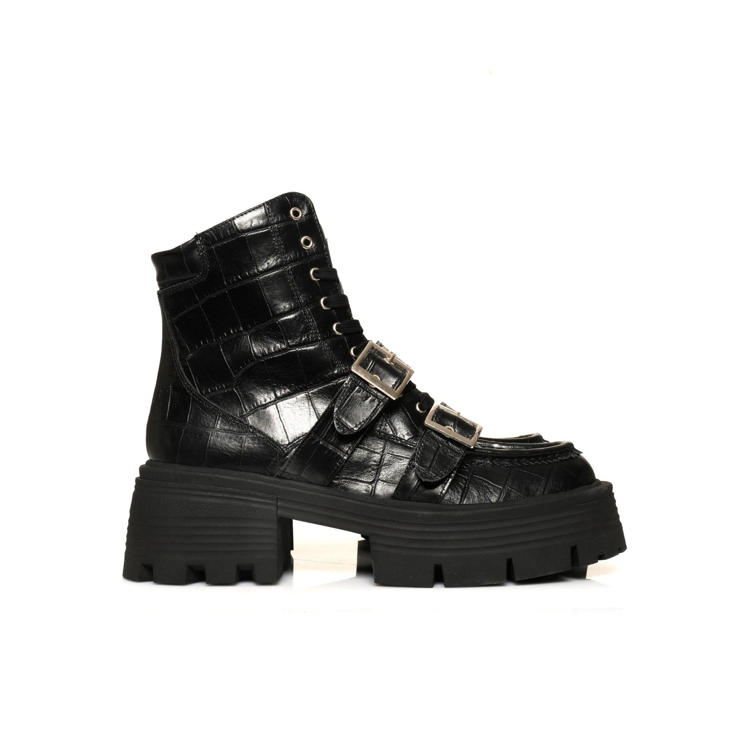 Brodequin Croco Noir
