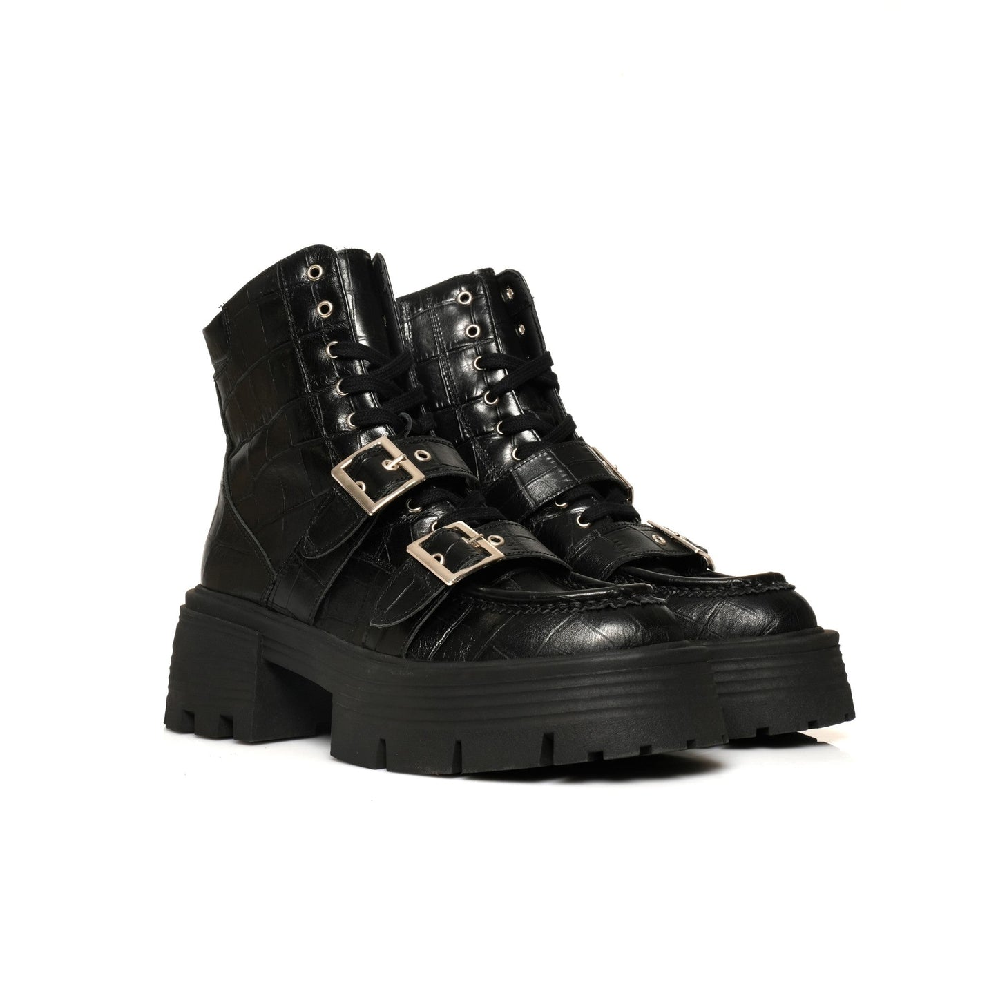 Brodequin Croco Noir