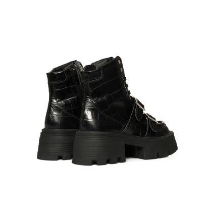 Brodequin Croco Noir