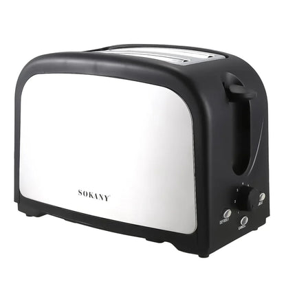Prajitor de paine Sokany HJT-008S, 800 W, 2 felii, Grad de rumenire ajustabil, Functie dezghetare, Negru/Inox