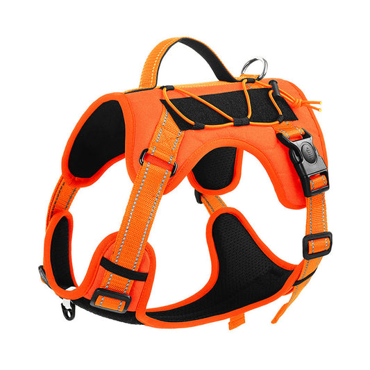 Ham tactic premium Petora pentru câini, ajustabil, reflectorizant, cu mâner ranforsat, portocaliu