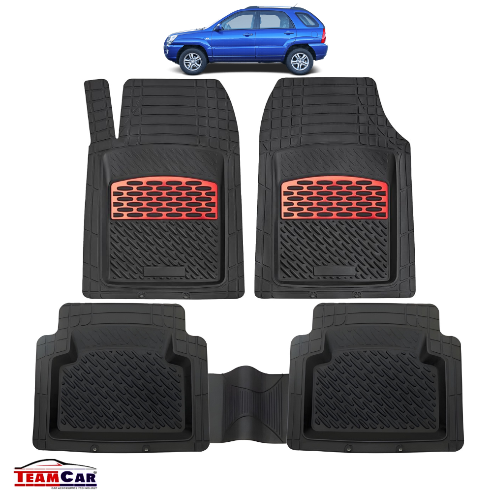 Hyundai Tucson I (2004-2009) Covorase Auto TeamCar®- Cauciuc Tip Tavita Red
