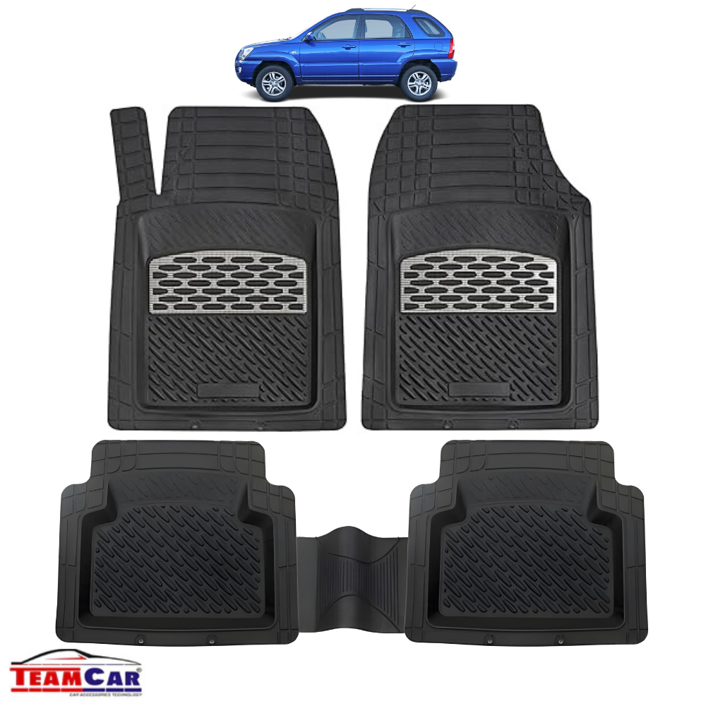 Hyundai Tucson I (2004-2009) Covorase Auto TeamCar®- Cauciuc Tip Tavita Silver