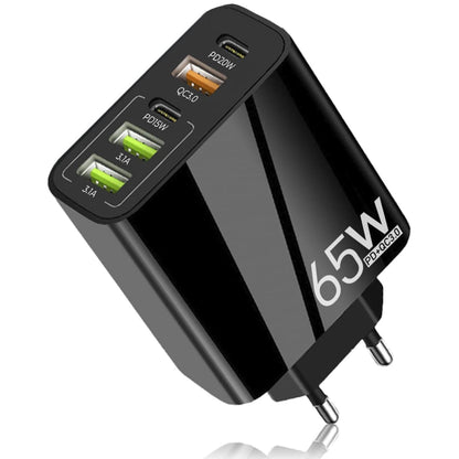 Incarcator Retea, 5 Porturi, 65W, 3 x USB, 2 x Type-C, Negru