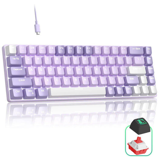 Tastatura Mecanica Gaming Timebox, Red Switch, 60%, Hot-Swap, Violet