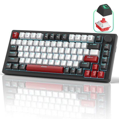Tastatura Mecanica Gaming Timebox, Red Switch, 75%, Lumini LED, 83 taste, Negru