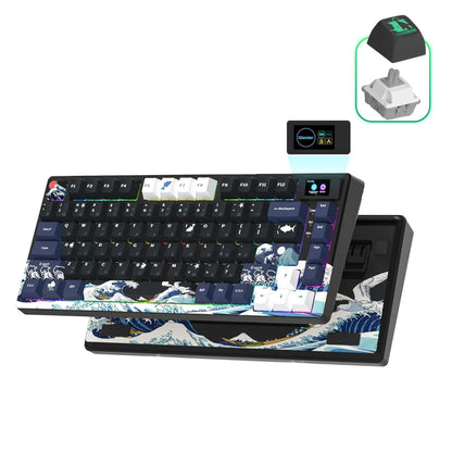 Tastatura mecanica gaming Timebox, 75%, Hot-Swap, Gasket, Negru
