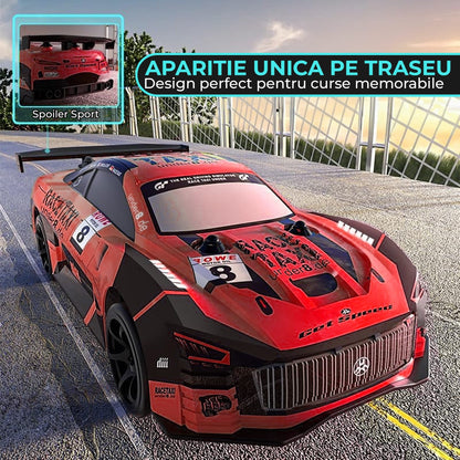 Masina cu telecomanda RC Timebox, 30km/h, 1:20, Drift car, lumini LED, Rosu