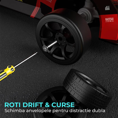 Masina cu telecomanda RC Timebox, 30km/h, 1:20, Drift car, lumini LED, Rosu
