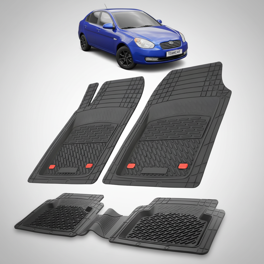 Covorase Auto Cauciuc Tip Tavita Hyundai Accent III (2006-2010) - Black