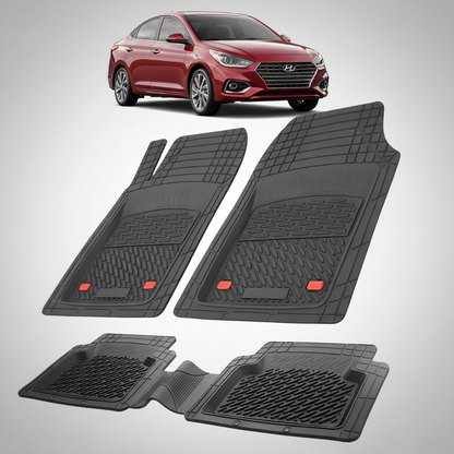 Covorase Auto Hyundai Accent V (HC/YC: 2017–2022)-Cauciuc Tip Tavita-Black