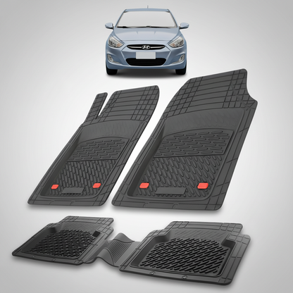 Covorase Auto Hyundai Accent IV (2015–2019)-Cauciuc Tip Tavita-Black