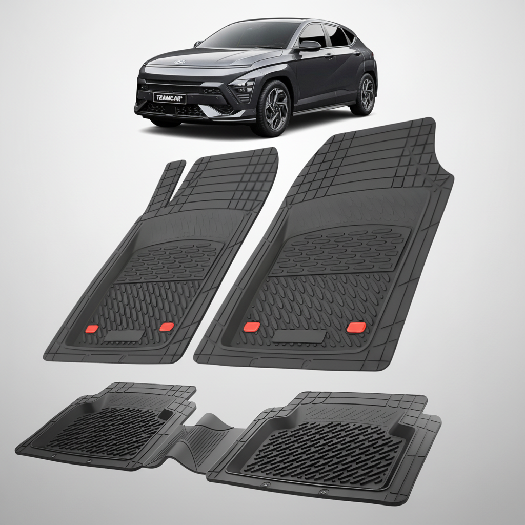 Covorase Auto Hyundai Kona 2023+ | Premium Cauciuc Tavita 3D Black