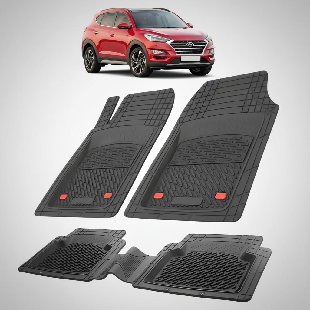 Covorase Auto Hyundai Tucson II (2015-2020) - Cauciuc Tip Tavita-Black