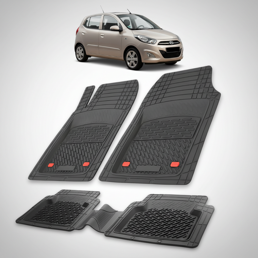 Covorase Auto Hyundai i10 2010-2013 - Cauciuc Tip Tavita-Black