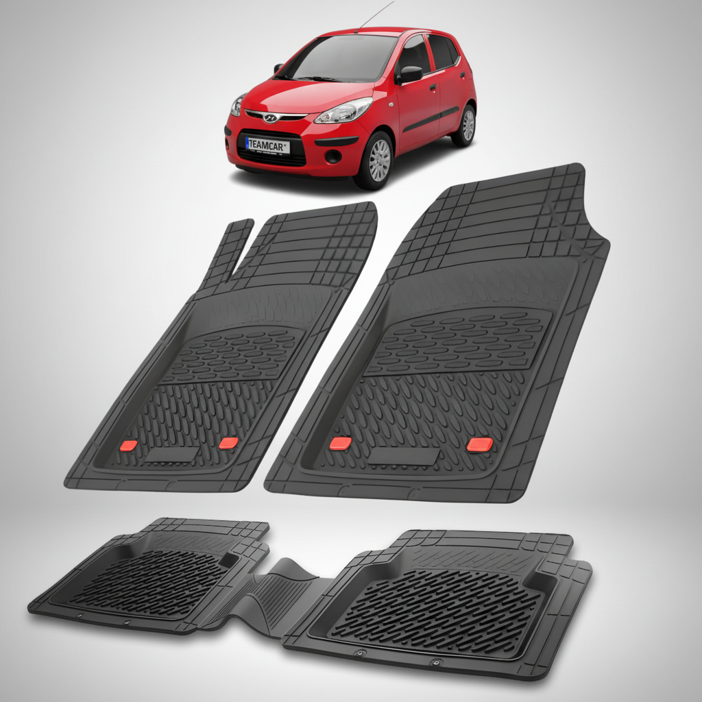 Covorase Auto Hyundai i10 2007-2010 - Cauciuc Tip Tavita-Black
