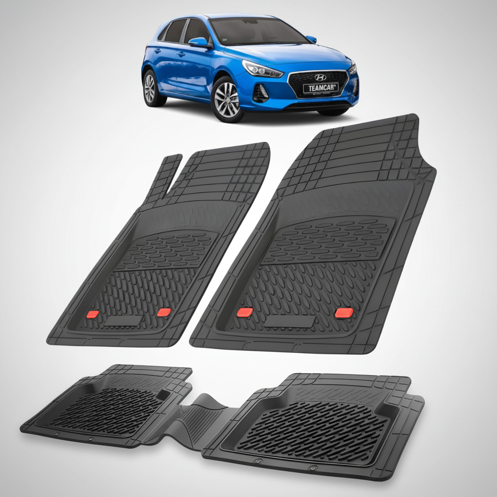 Covorase Auto Hyundai i30 III (2017-2020) - Cauciuc Tip Tavita -Black