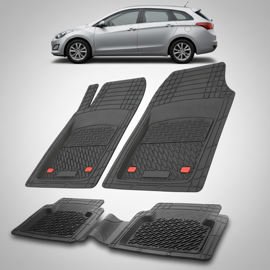 Covorase Auto Hyundai i30 II Tourer (2012-2017) - Cauciuc Tip Tavita -Black