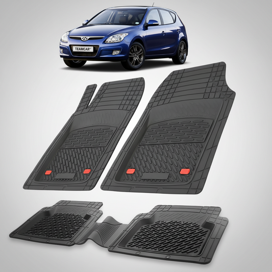 Covorase Auto Hyundai i30 I (2007-2012) - Cauciuc Tip Tavita -Silver