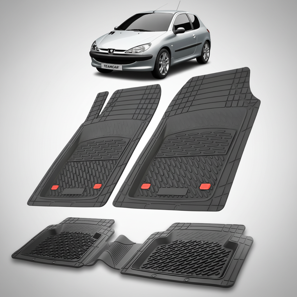 Covorase Tavita Cauciuc Compatibile Peugeot 206 Hatchback (3 usi-1998-2003) Negru