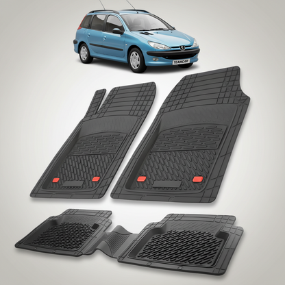Covorase Auto TeamCar® Tip Tavita Compatibile Peugeot 206 SW (2002-2007) Negru