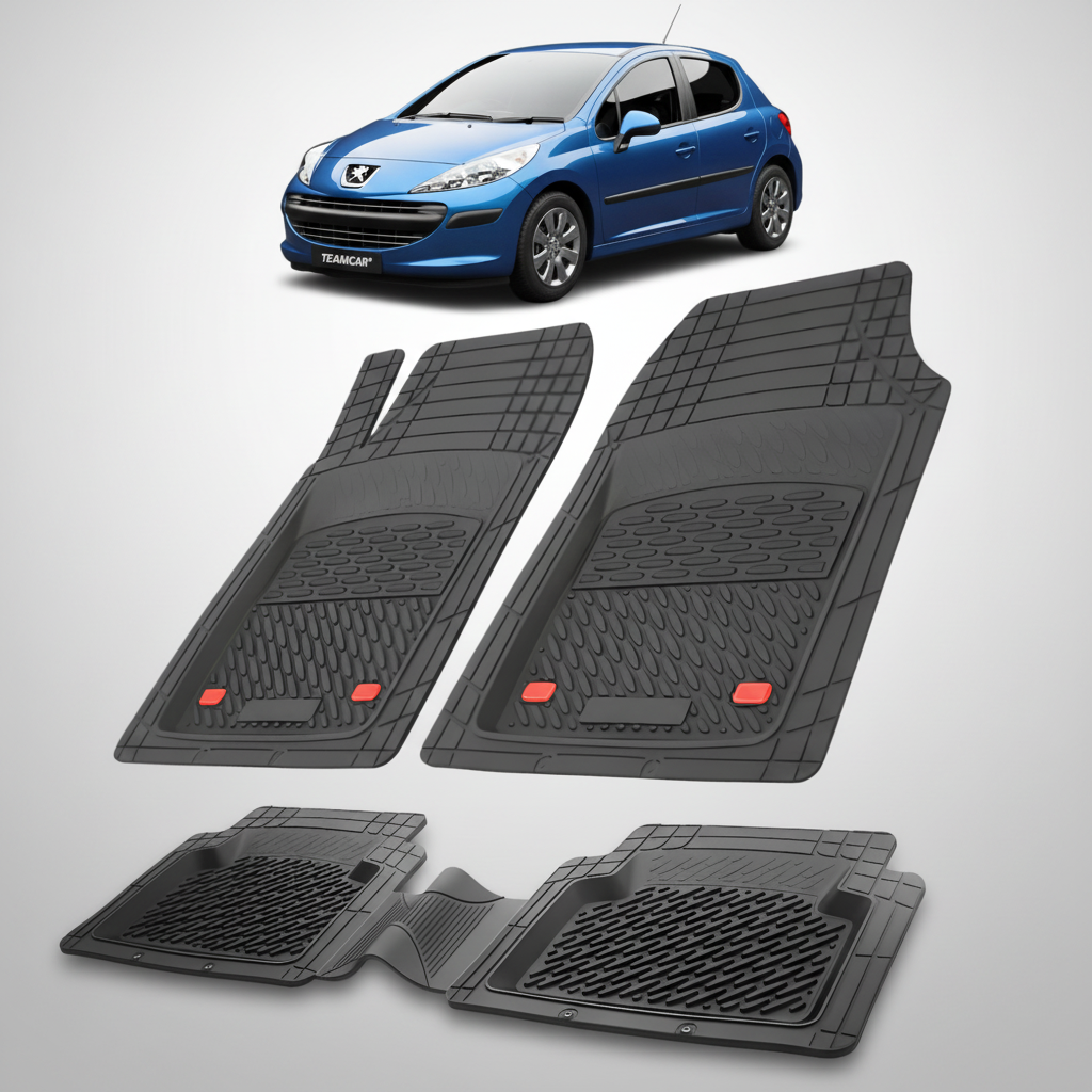Covorase Auto Tip Tavita Compatibile Peugeot 207 Hatchback (5 usi 2006-2009)-Black