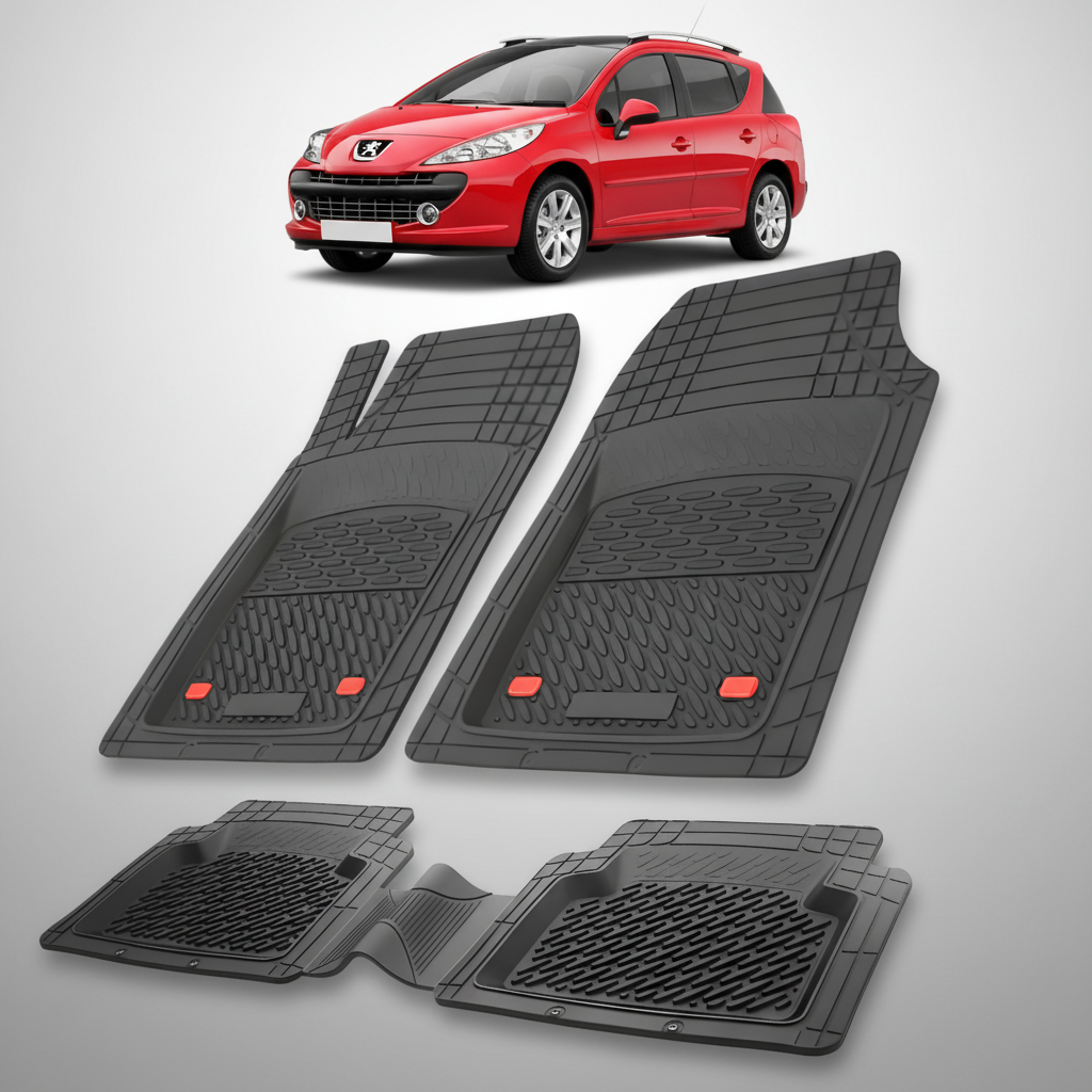 Covorase Auto Tip Tavita Compatibile Peugeot 207 SW (2007-2009)-Black