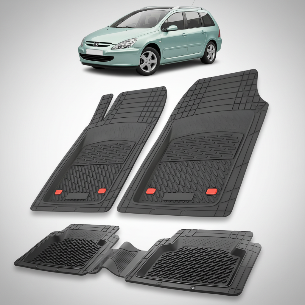 Covorase Auto Tip Tavita Compatibile Peugeot 307 SW (2002-2005) Negru