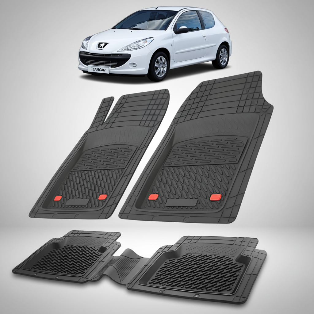 Covorase Cauciuc tip Tavita Compatibile Peugeot 206+ Hatchback 3 usi, Black