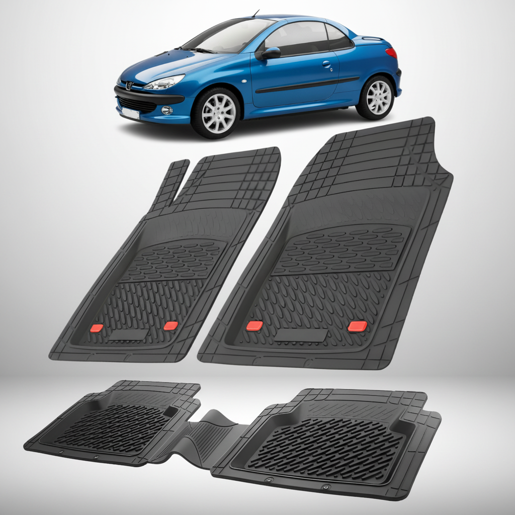 Covorase Tavita Cauciuc Compatibile Peugeot 206 CC 2000-2008, Black