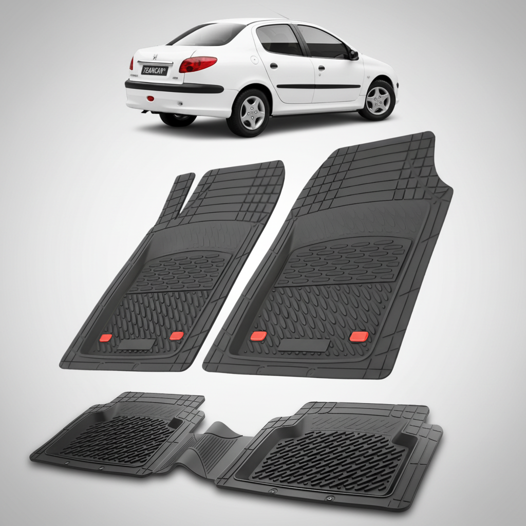 Covorase Tavita Cauciuc Compatibile Peugeot 206 Sedan 2006-2012, Black